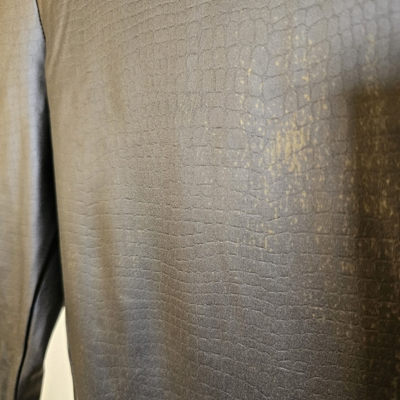 NWT Chocolate U.S.A. black high waisted vegan leather croc stretch leggings sz S - Picture 4 of 8